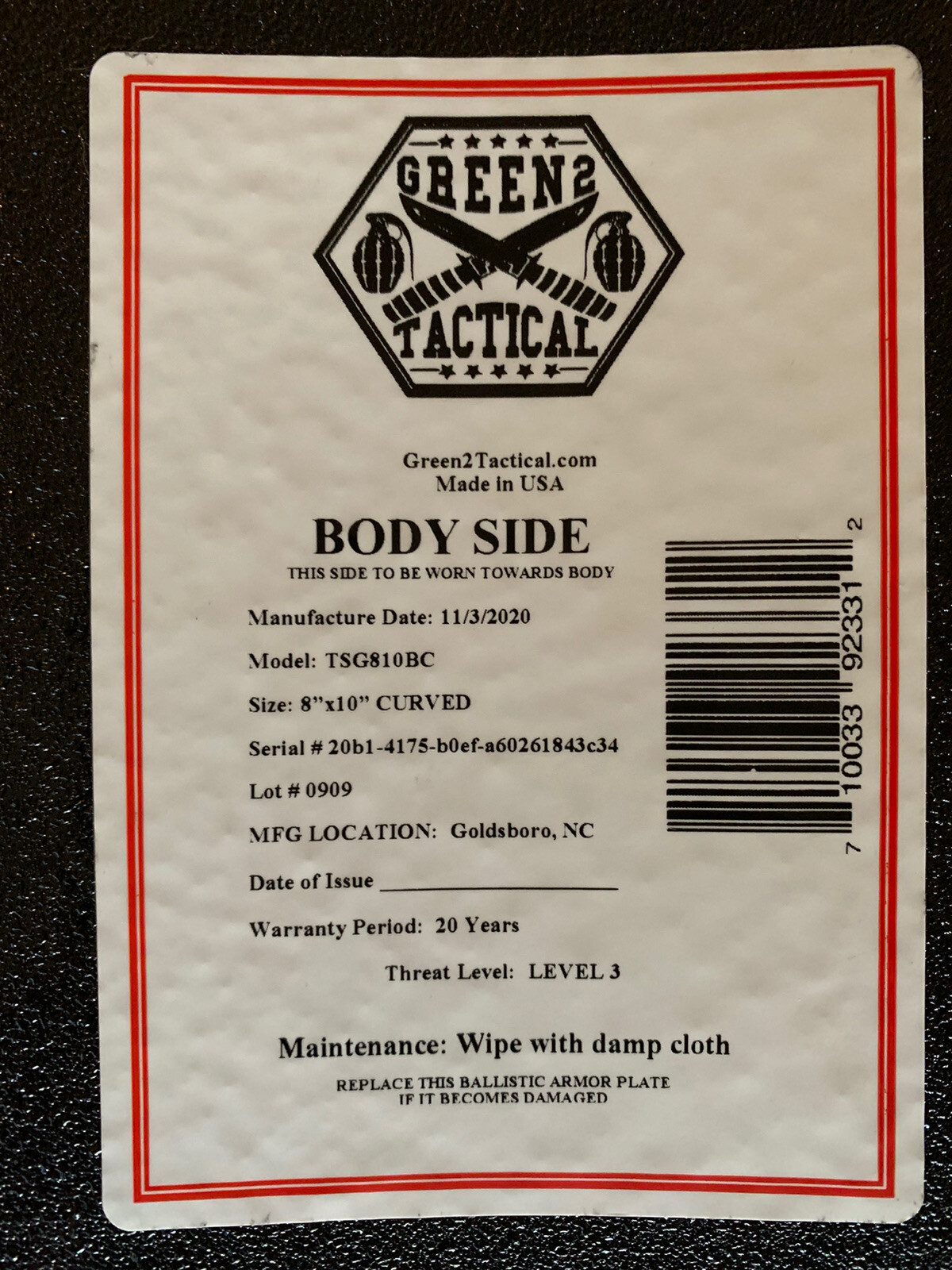 Tactical Vest Plate carrier- Black w/ 2 Curved 8x10 Plates