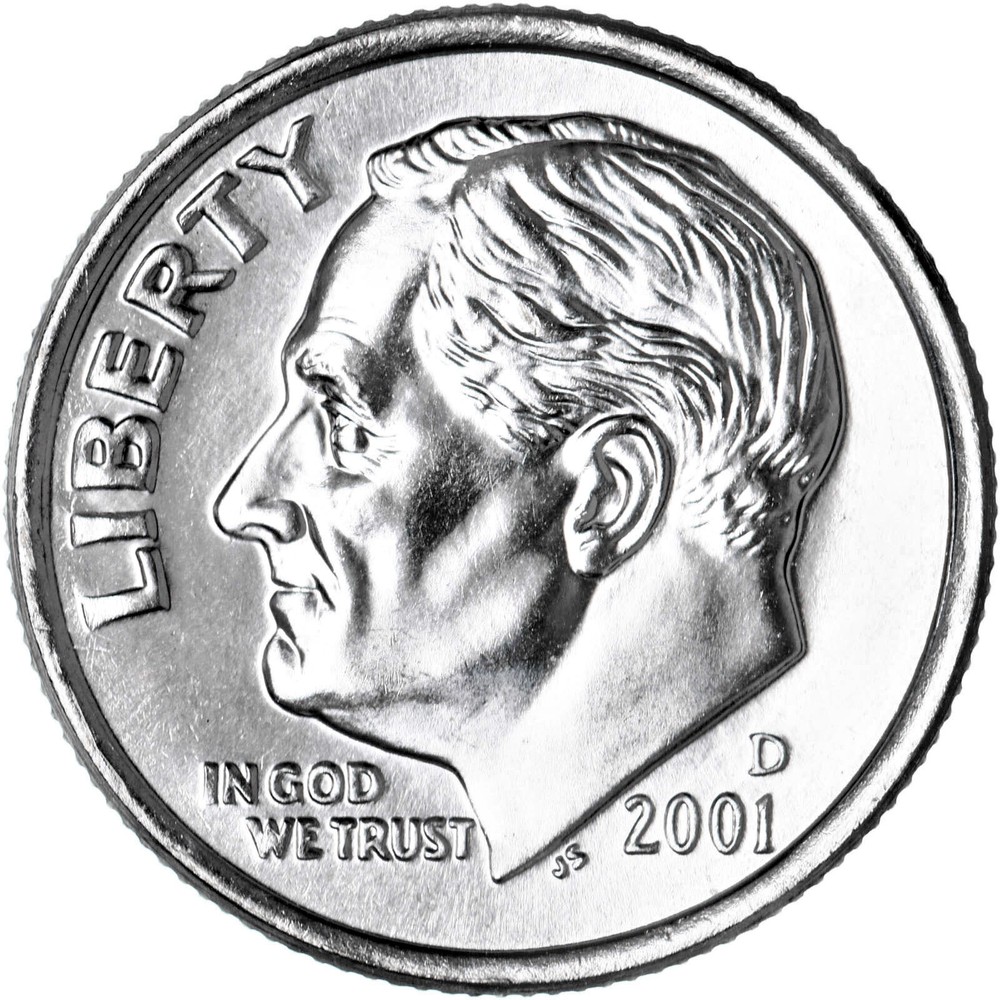 2001 P D Roosevelt Dime BU 2 Coin Year Set