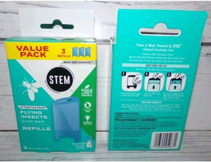 STEM Flying Insect Light Trap Refill Cartridges Only (2 Pack = 6 Refills)