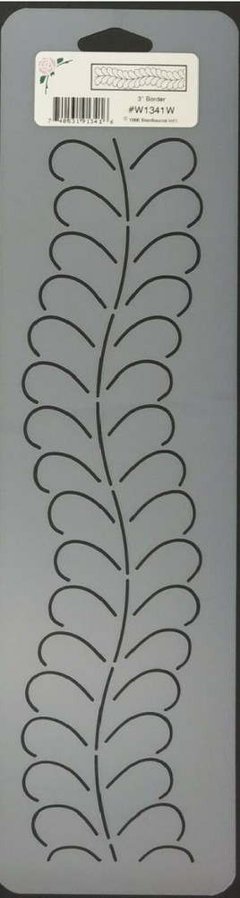 Quilting Stencil Feather Border Quilt Pattern 3" Wave Feathers Quilters Template
