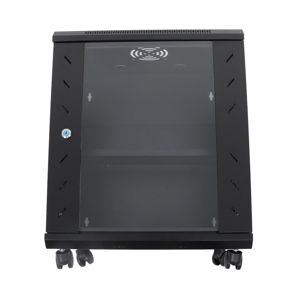 Wall Mount Server Rack 15.5" Deep Locking Glass Door & Panels 12U