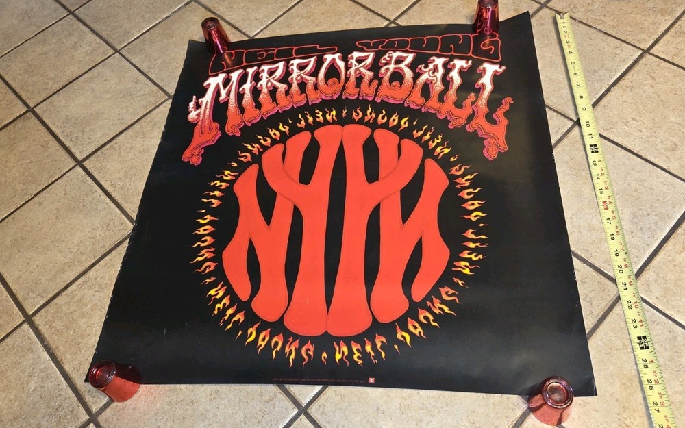 NEIL YOUNG  Mirror Ball  rare original promotional poster 27 X 27 (1995)