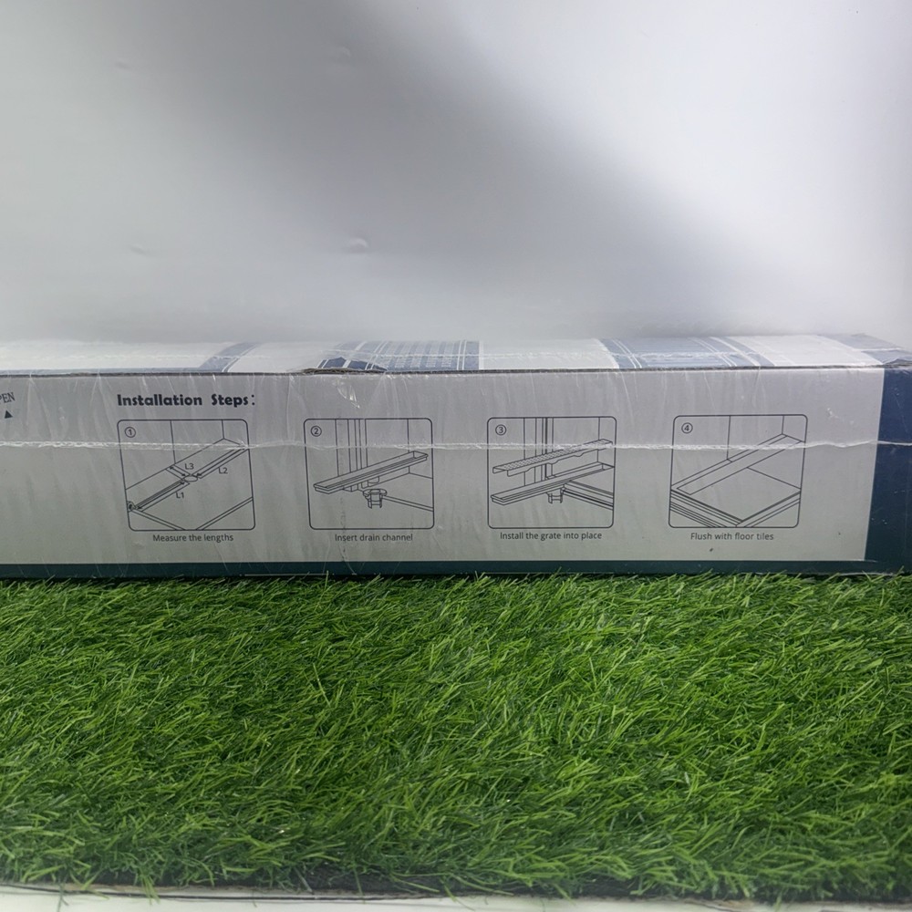 Neodrain 36" Rectangular Linear Shower Drain w/Brick Pattern Brushed Stainless