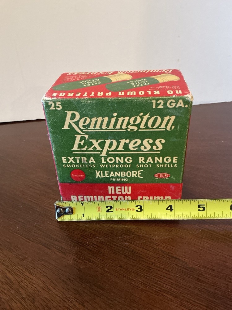 Vintage Remington Express Extra Long Range 12 GA Empty Shotgun Shell Box