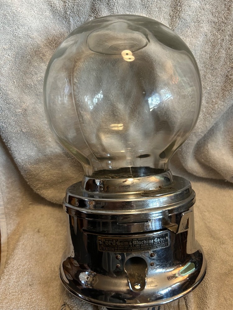 Glass Globe One Cent Ford Gumball Machine