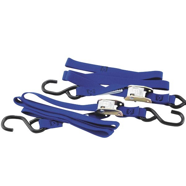 BikeMaster Tiedowns with Integrated Softhooks Blue 1" x 74" (100515)