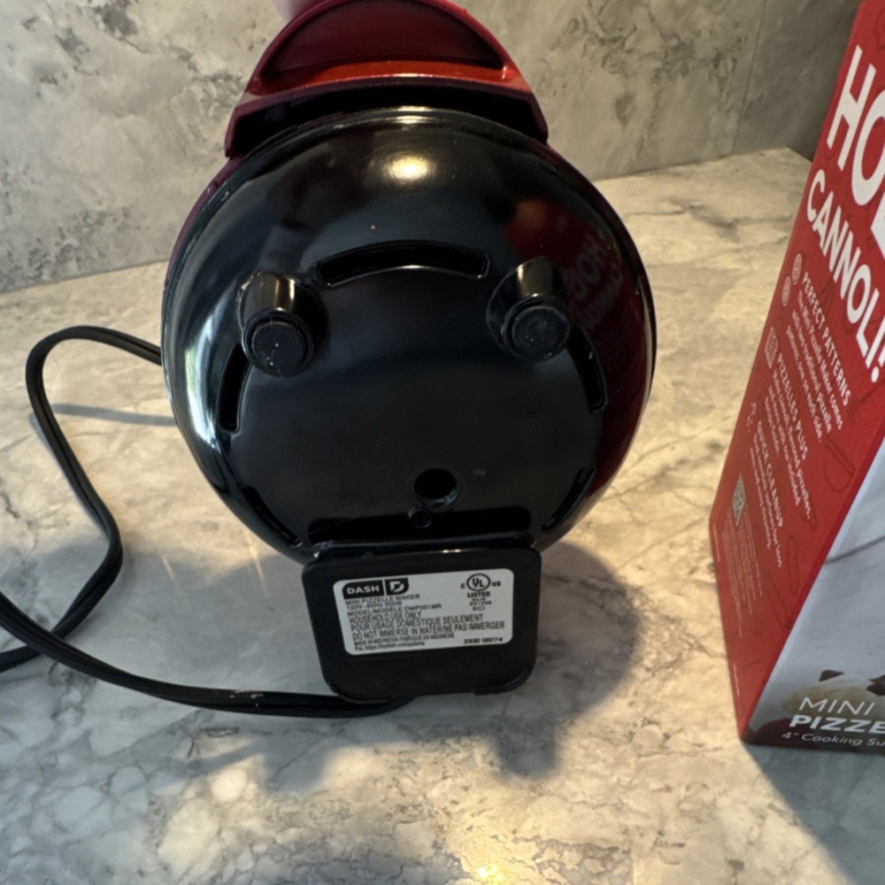 DASH Mini Pizzelle Waffle Maker Red 350W Non-Stick Indicator Light DMP001RD