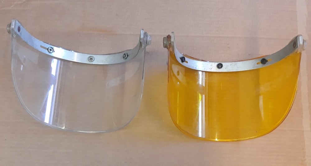 Two Vintage Flip Up Face Shields