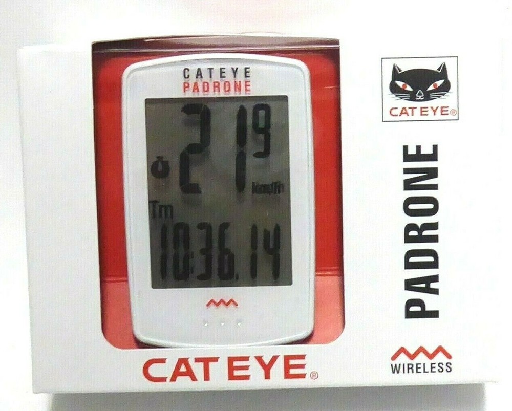 Cateye Padrone Wireless Bicycle Computer, White