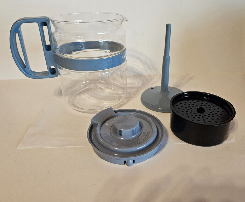 Gemco Micro Perk Microwave Coffee Percolator Pot 2-4 Cups Blue Vintage