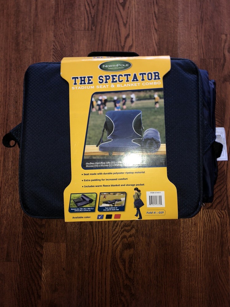 North Pole "The Spectator" Stadium Seat and Blanket Combo Dark Blue BT