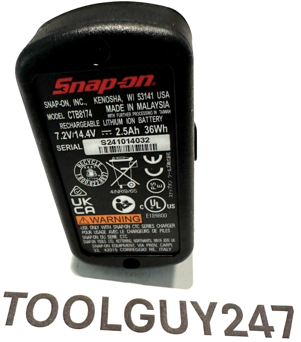 SNAP ON TOOLS Brand New ! CTB8174 14.4V 2.5 Ah Micro Lithium Battery