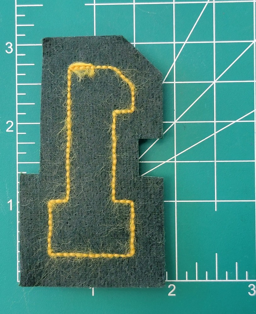 #1 Varsity Letterman Jacket Felt Patch green and gold 3"