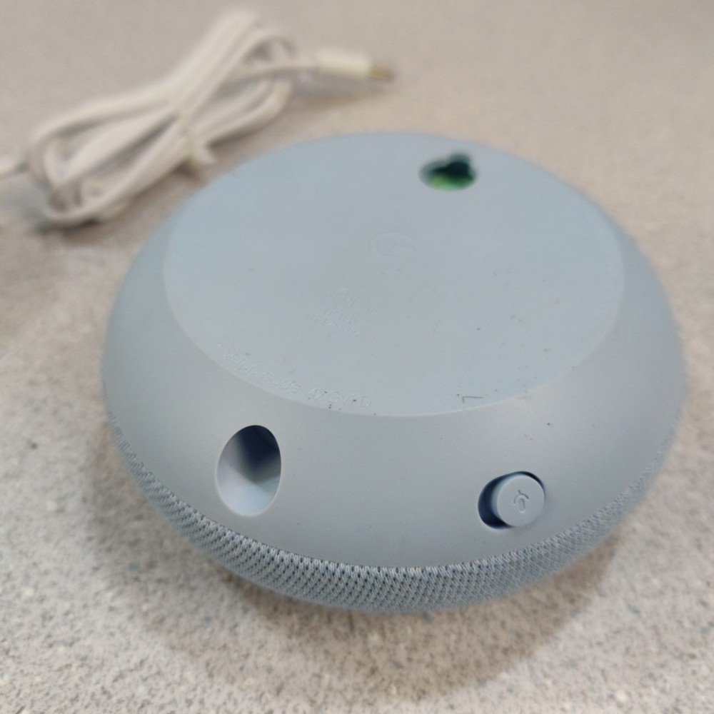 Google Home Mini Smart Speaker Model H2C Light Blue Tested with AC Power Cable