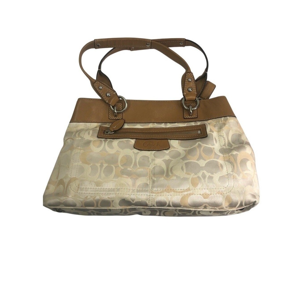 Coach Brown and Cream Shoulder Bag
