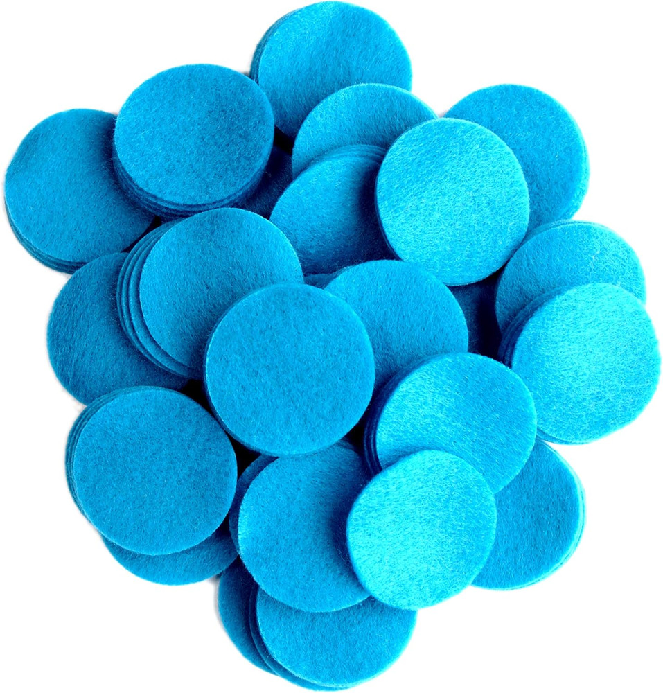 Neon Blue Craft Felt Circles (1 Inch - 100pc)