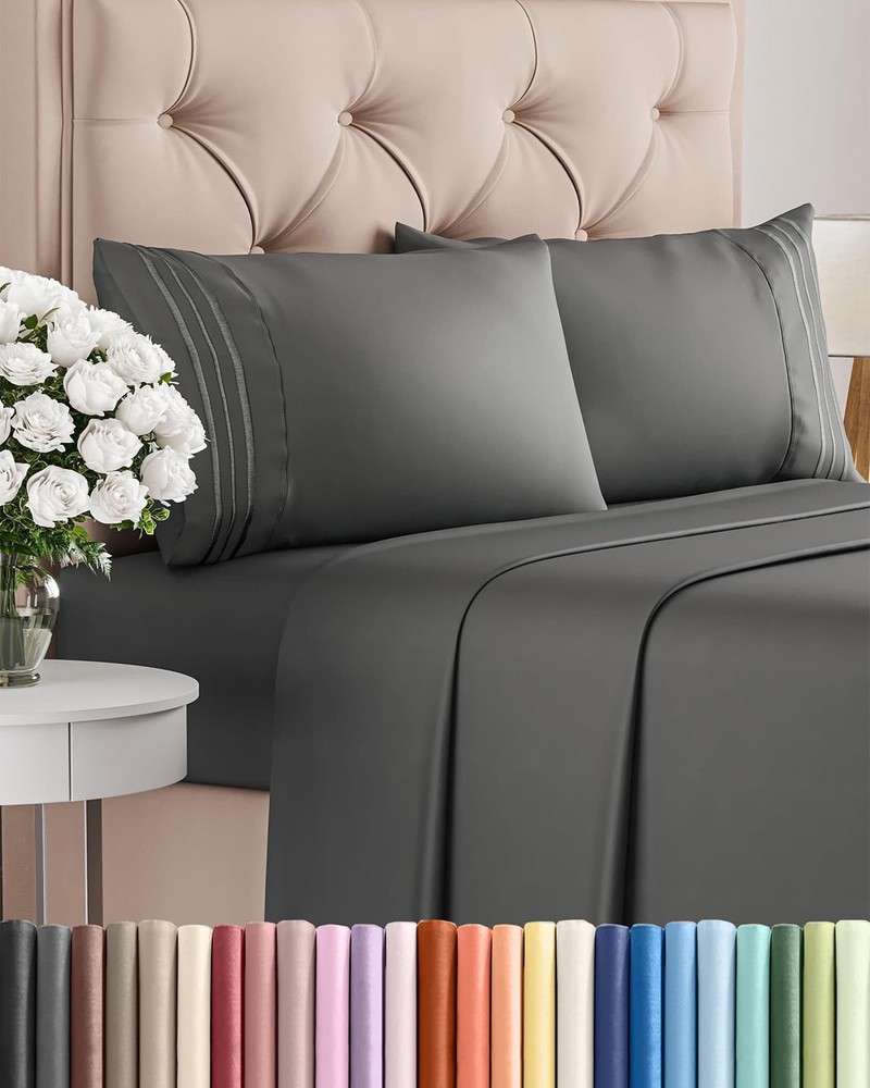Queen Size 4 Piece Sheet Set - Comfy Breathable  Cooling Bed Sheets Set - Hot...