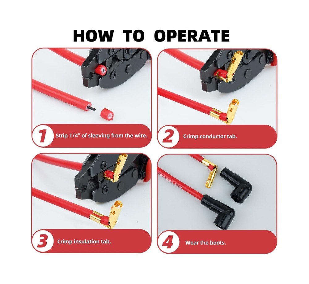 Spark Plug Wire Crimper, Crimping Pliers for Spark Plug Stripping Tool, EM-20...