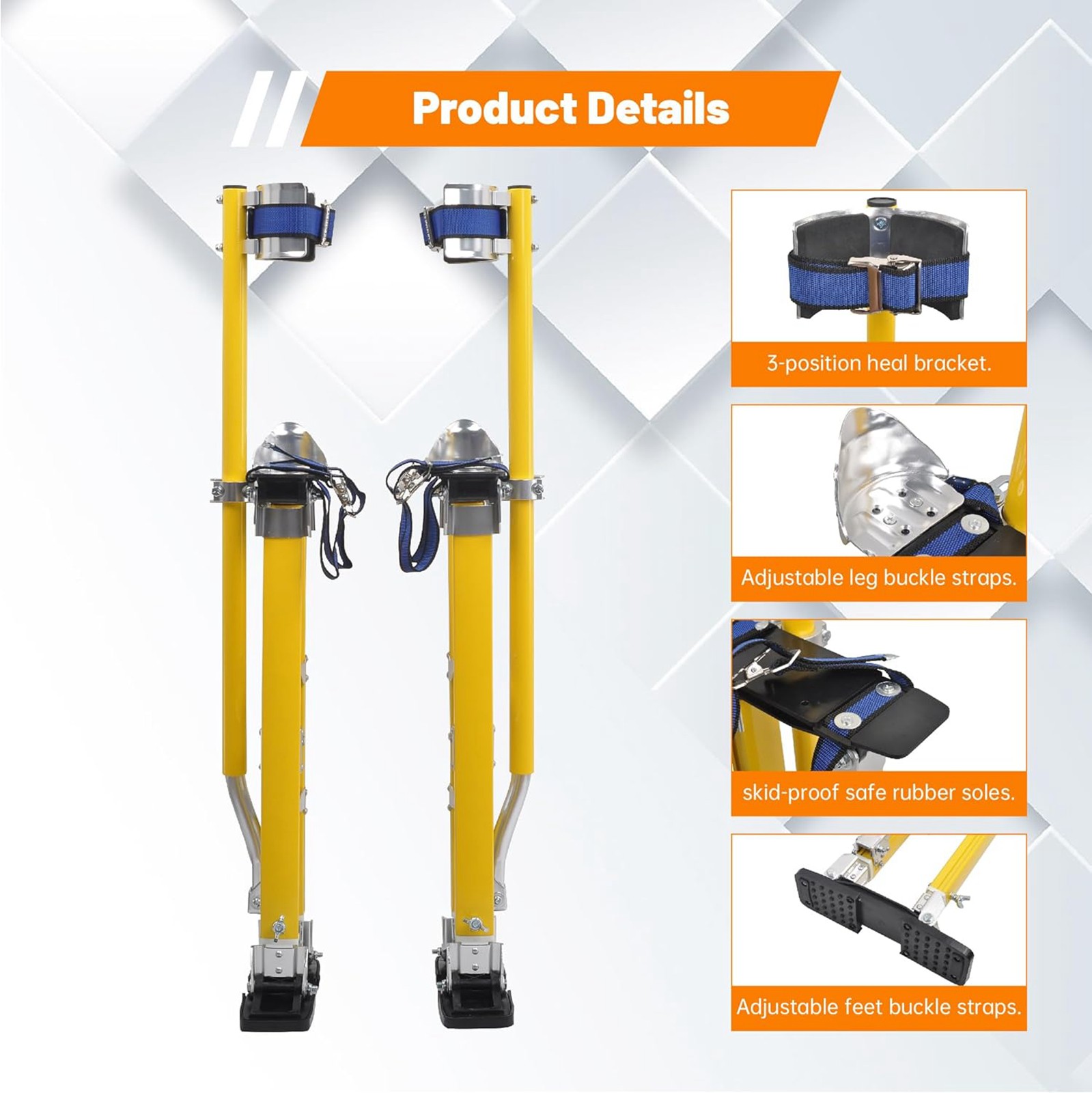 Drywall Stilts 24-40''Gold Inch Aluminum Tool Stilt For Painting Painter Taping