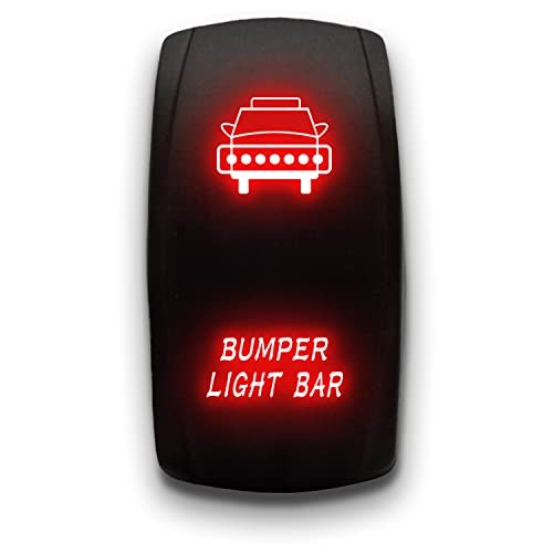 Bumper Light BAR - - Laser Etched Toggle Switch 20A 12V - BUMPER LIGHT BAR Red