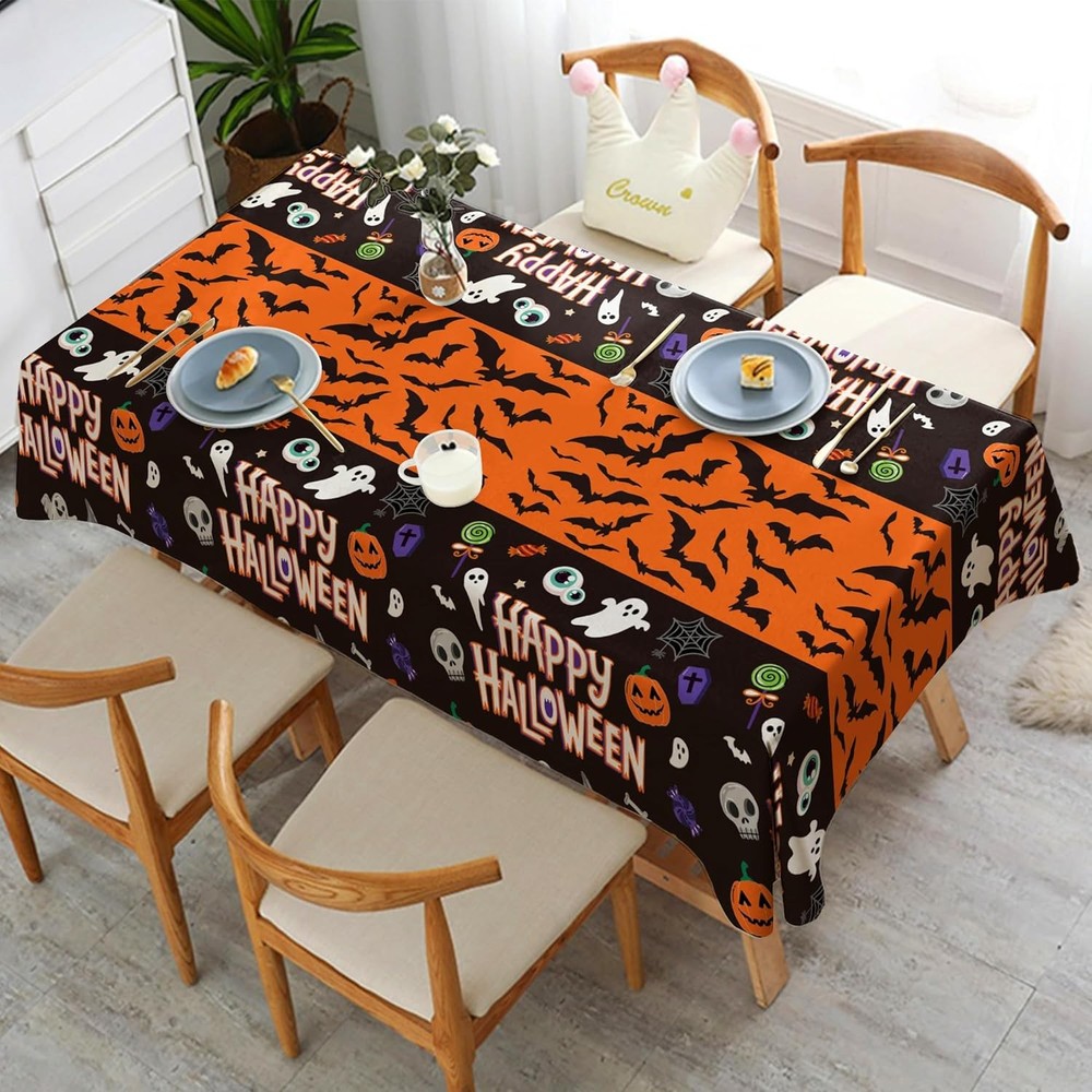 OHOME Halloween Decorations - 2 Pack Plastic Tablecloth for Black
