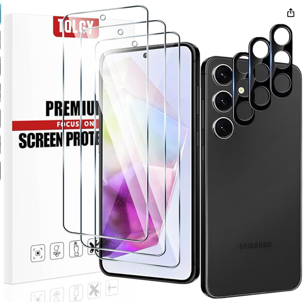 3 Pack Screen Protector for Samsung Galaxy A55 5G with 3 Pack Camera Lens Protec