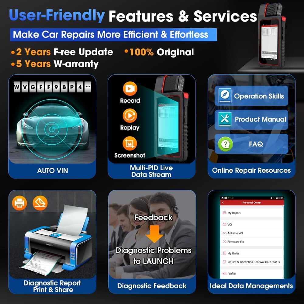 2024 LAUNCH X431 Diagun V Elite Bidirectional Car Diagnostic Scanner Key Coding