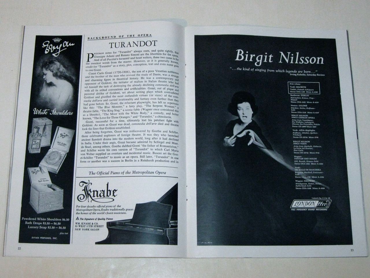 Rare 1965 Puccini TURANDOT Metropolitan Opera LINCOLN CENTER Program & Tickets!