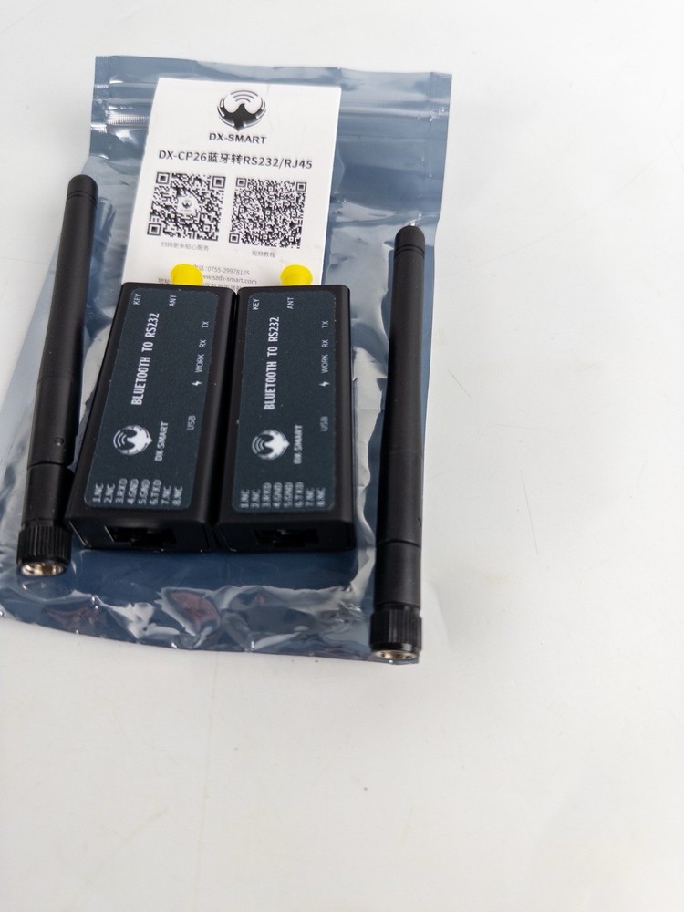 DX-CP26 Bluetooth to 232/RJ45 Wireless Adapter. New- Open Box