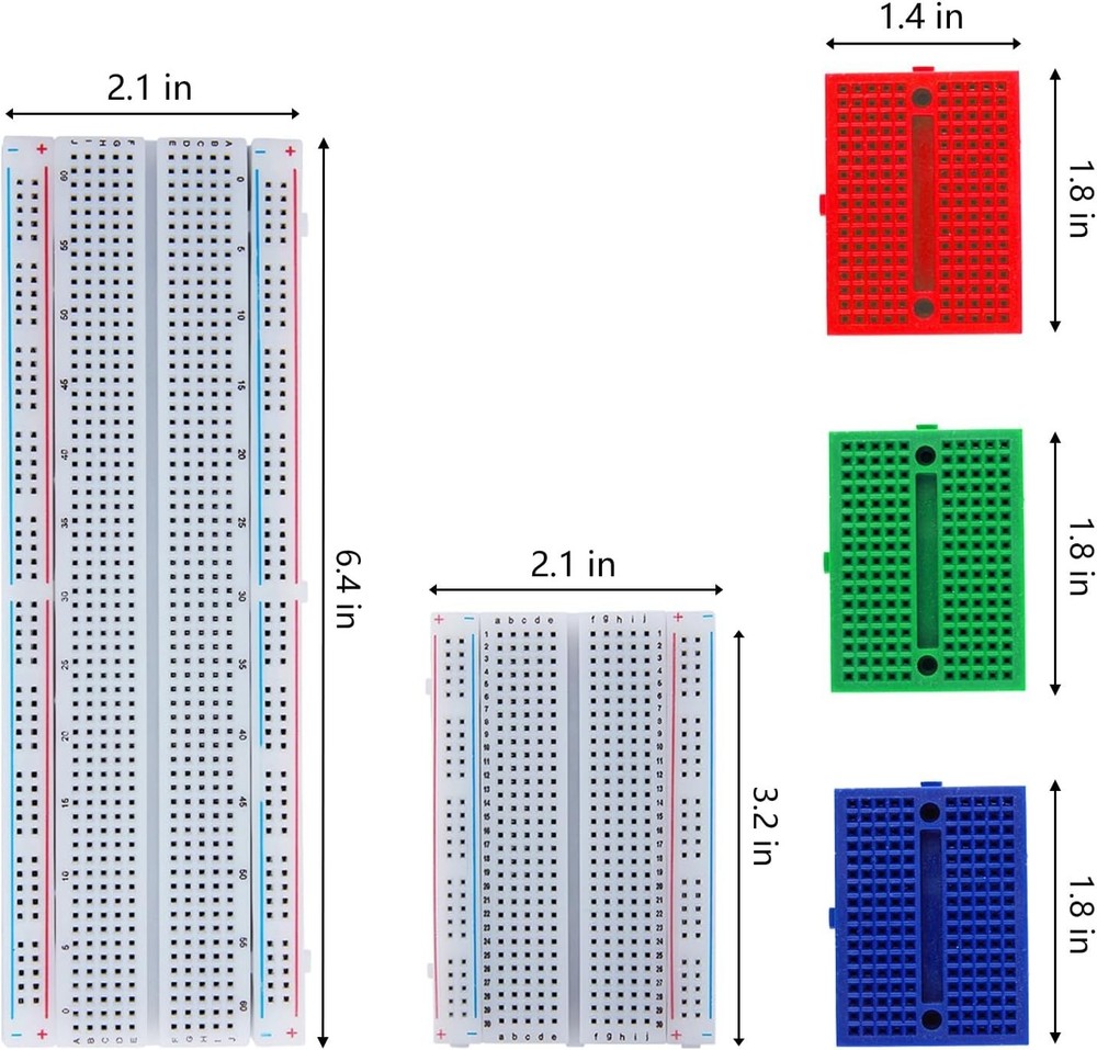 Versatile Breadboard Prototyping Kit: 830, 400 Tie-Point Boards, 65 Jumper Wires