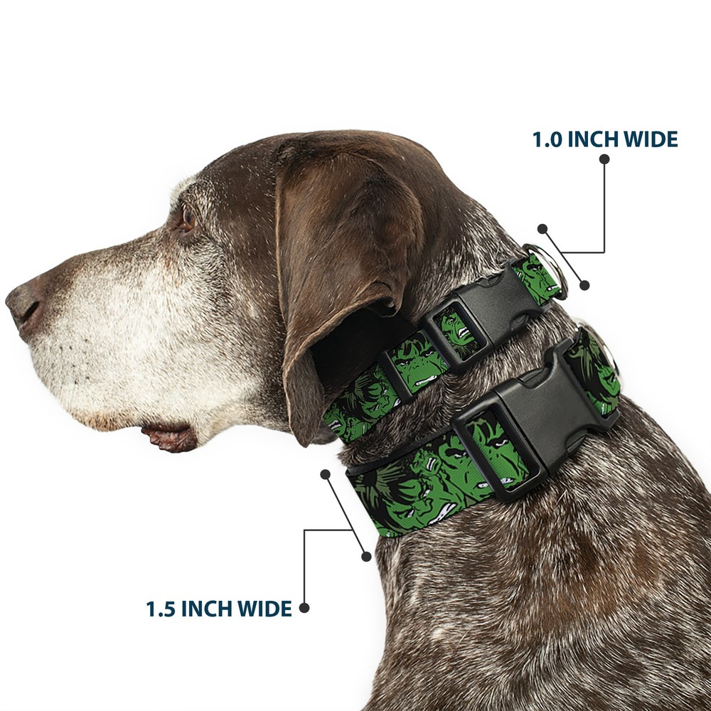 MARVEL COMICS Plastic Clip Collar The Hulk Stacked Medium 11-16.5"