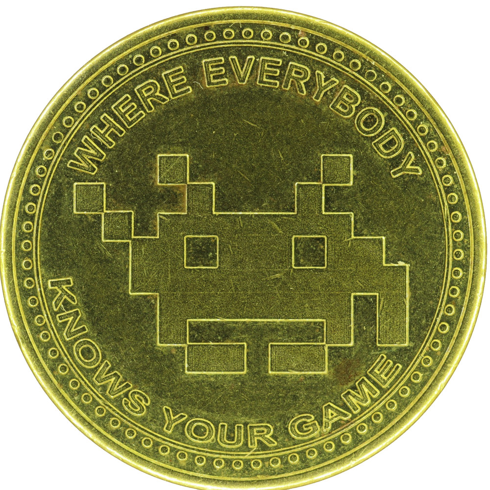 PINTS & PIXELS Video Arcade Token Space Invaders Cheers Themed Pint's and Pixels