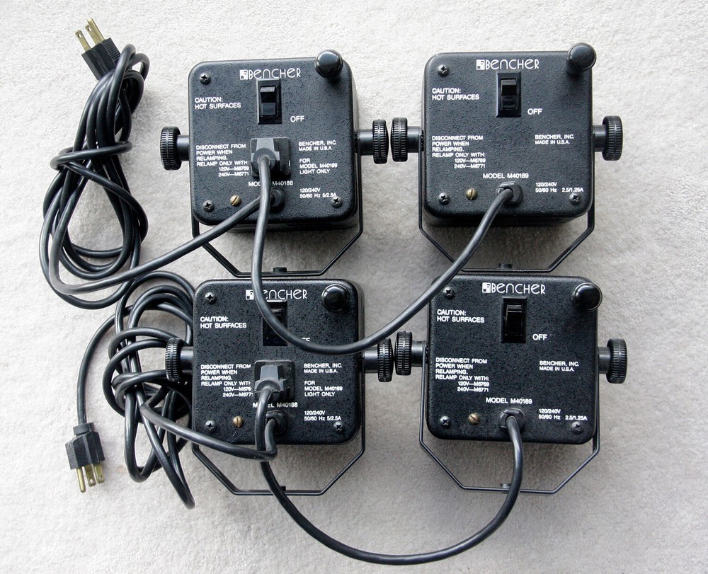 QUAD (4) Bencher Copy lights for tabletop Copy Stand fine art work large format