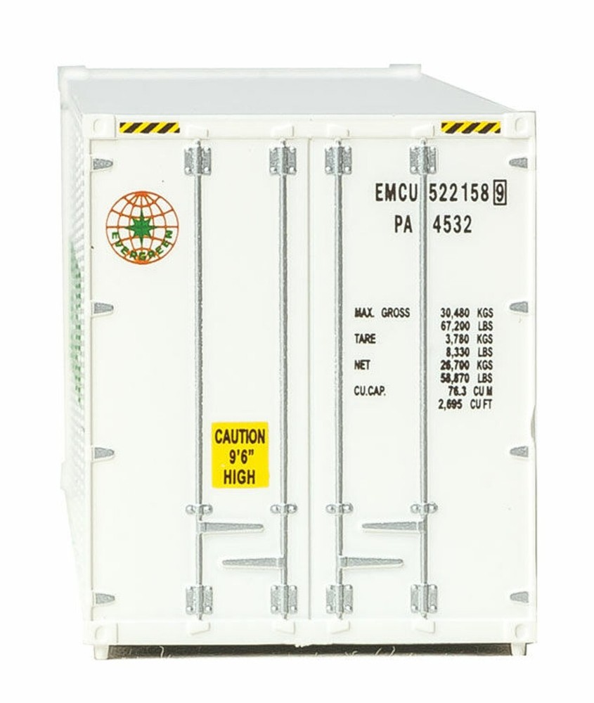 Walthers ~ HO Scale 40' Smooth Side Reefer Container ~ Evergreen ~ 949-8360