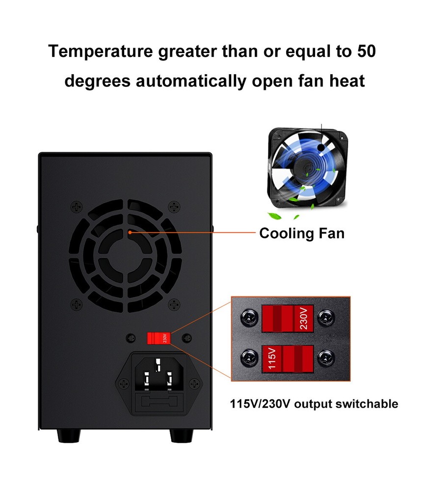 DPS 30V 10A Adjustable DC Bench Power Supply Lab Variable DC Power Output Switch