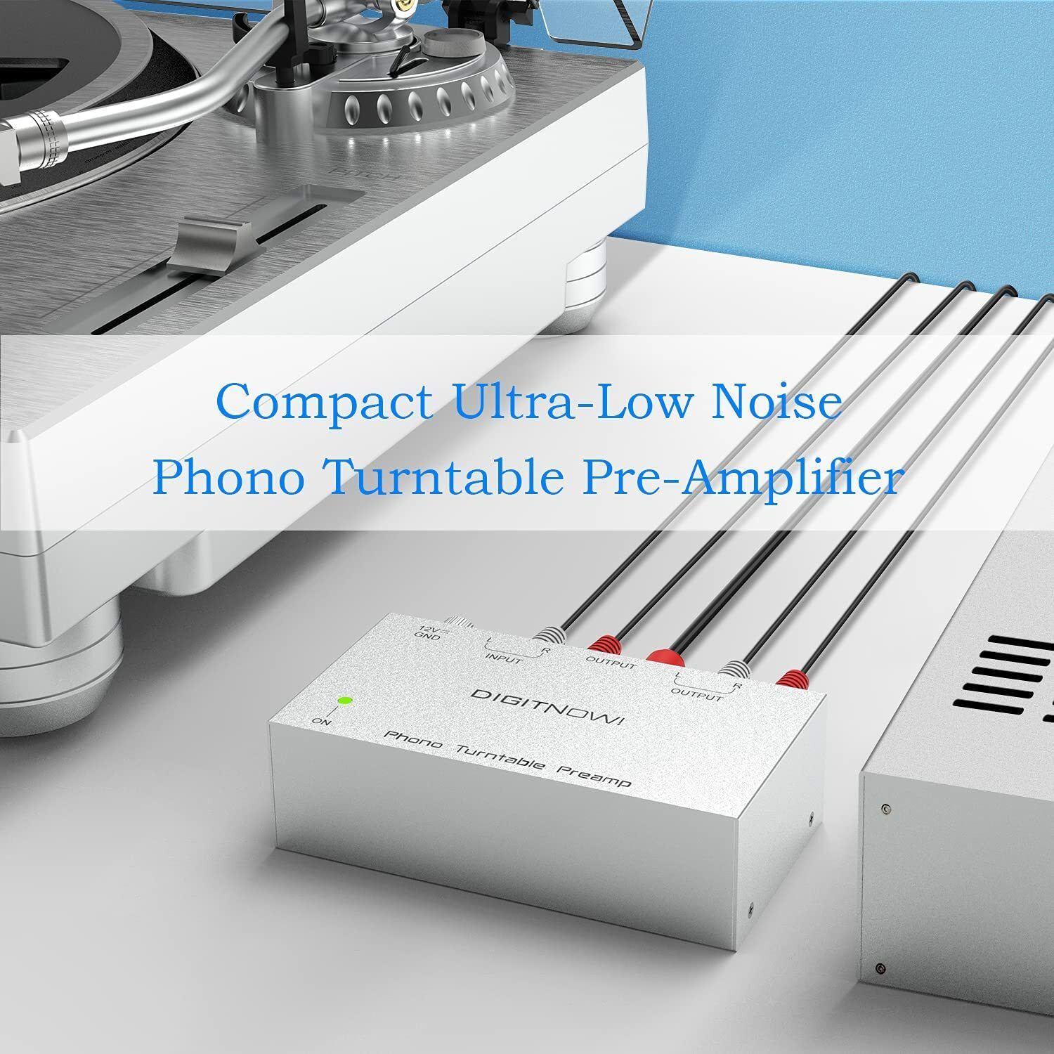 Phono Turntable Preamp- Mini Electronic Audio Stereo Phonograph Preamplifier RCA