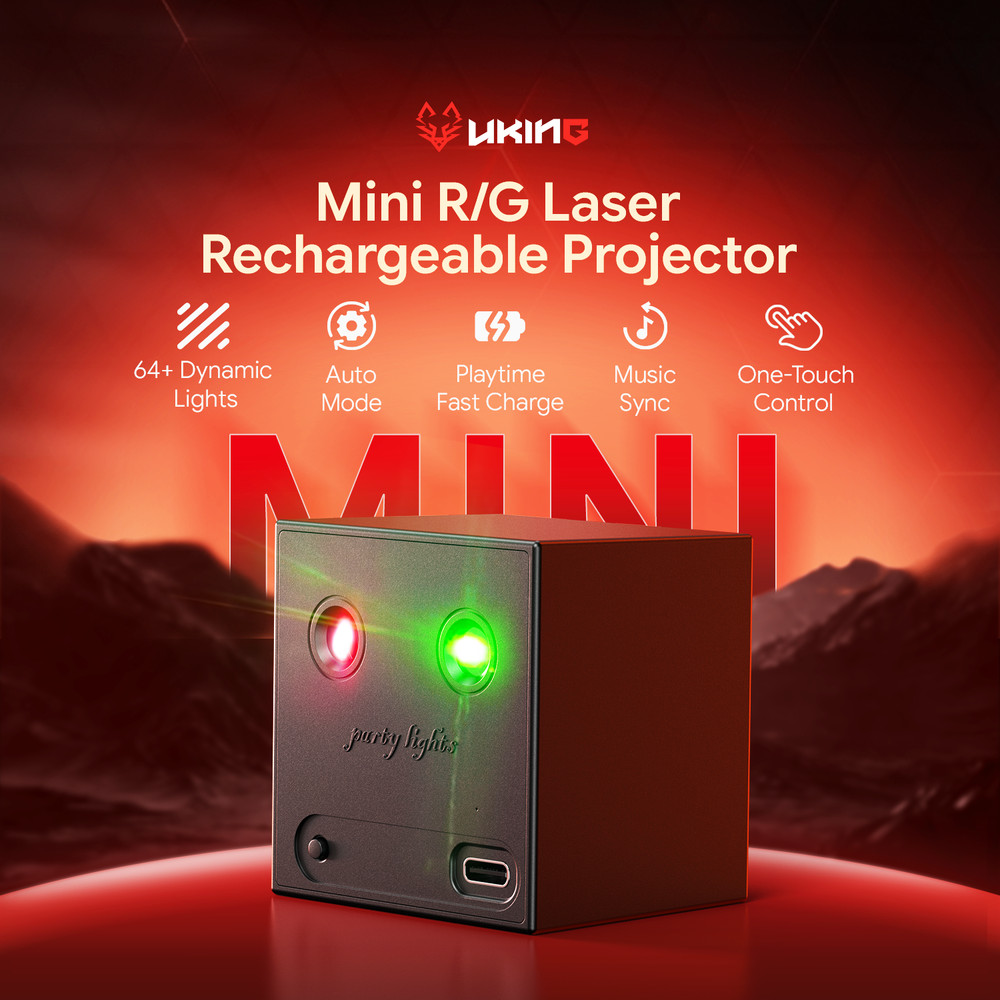 Rechargeable Mini Laser Projector 64 Effects Music Sync DJ Party Disco Light