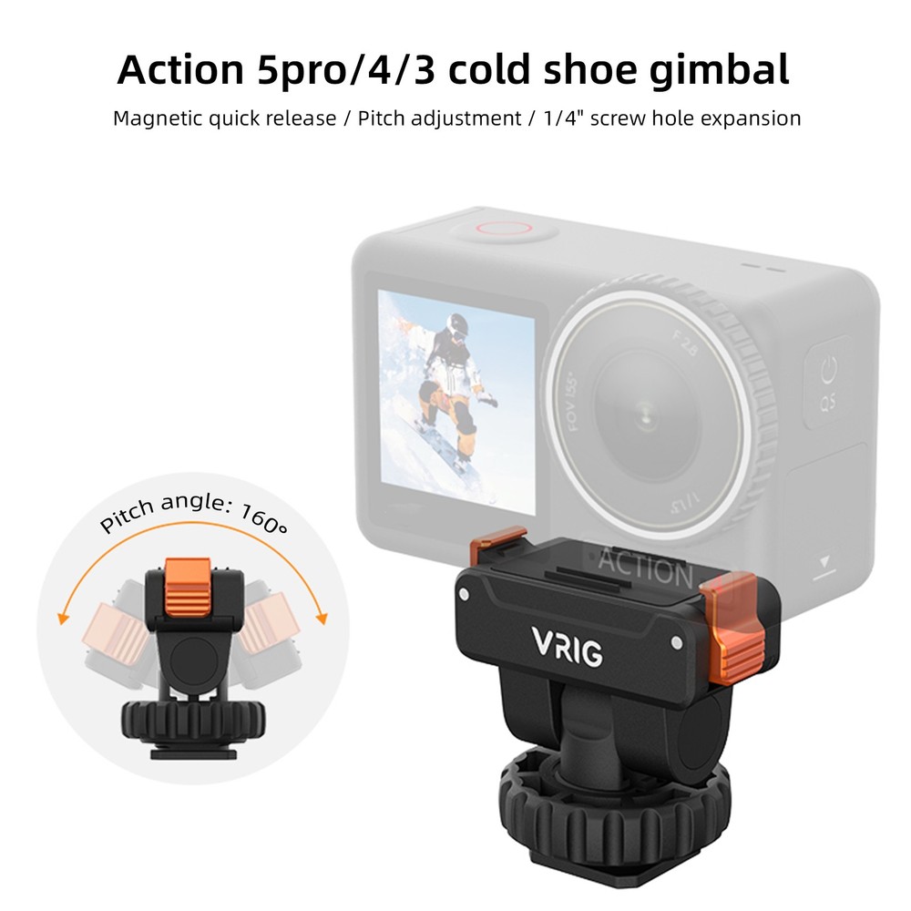 Cold Shoe Camera Mount Adapter Quick Release For DJI OSMO Action 5 Pro / 4 / 3