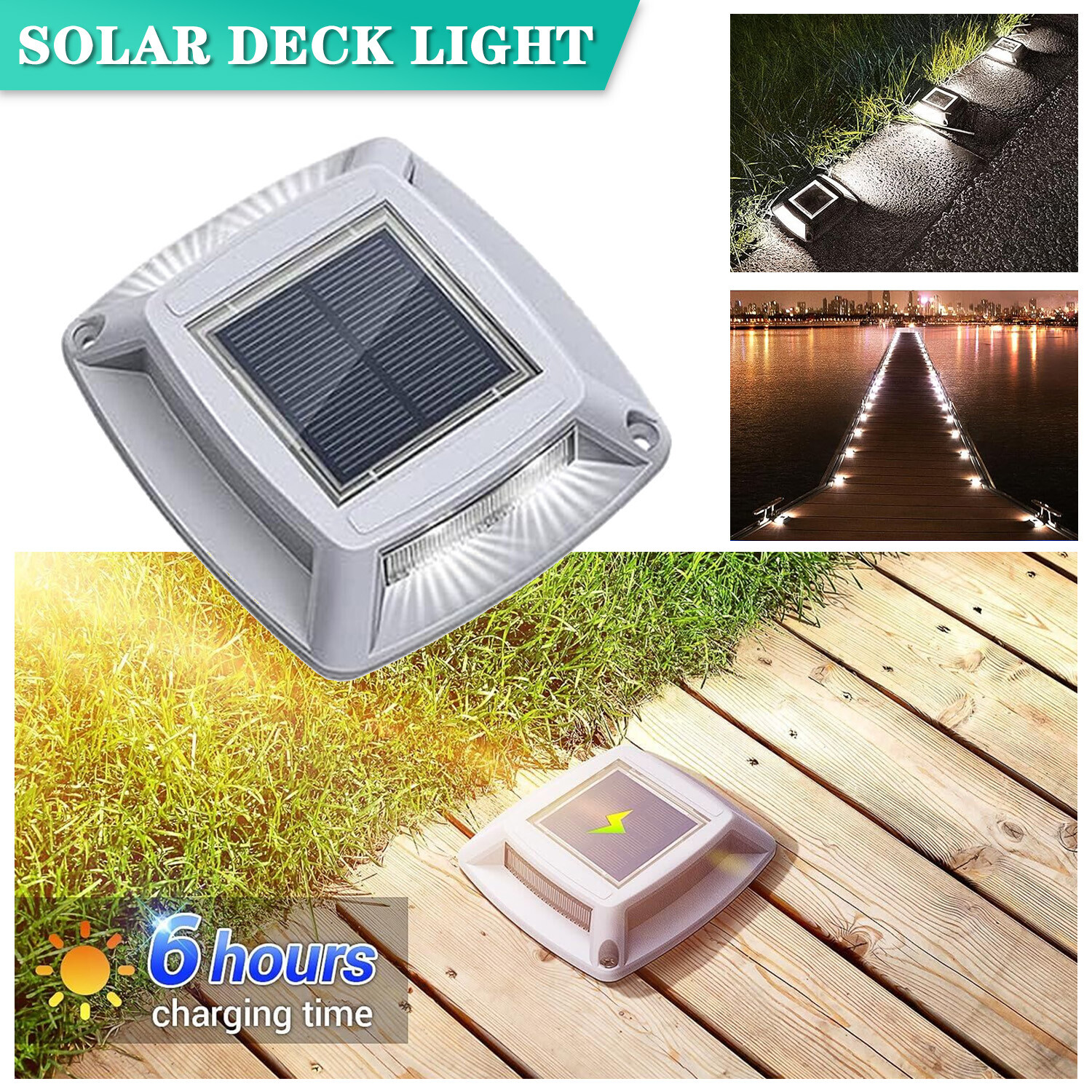 1-12Pack Solar Driveway Lights Outdoor Sidewalk Avenue Dock Deck Steps Lamp IP68