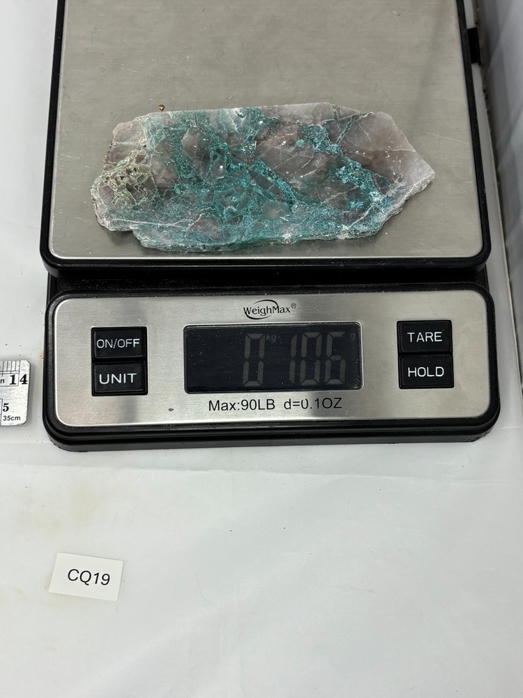 Spiderweb Chrysocolla in Quartz Slab Cabbing Lapidary Combo Ship Avail
