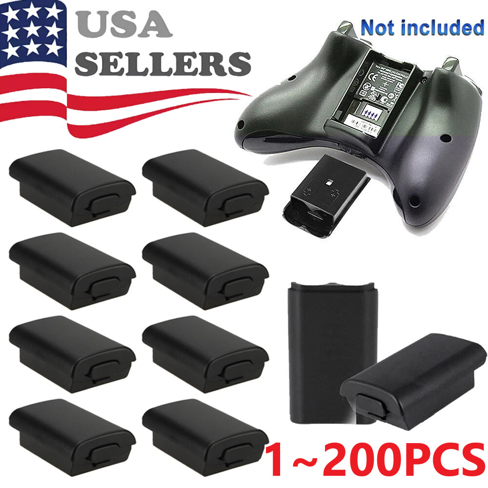 AA Battery Back Cover Case Shell Pack For Xbox 360 Wireless Controller Black Lot