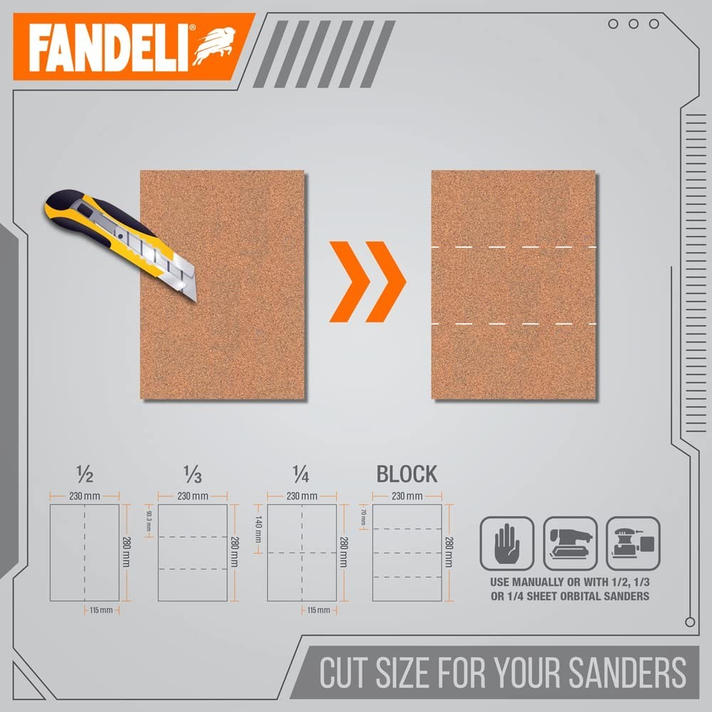 Multi-Purpose Sandpaper - 100 Grit, 50 Sheets
