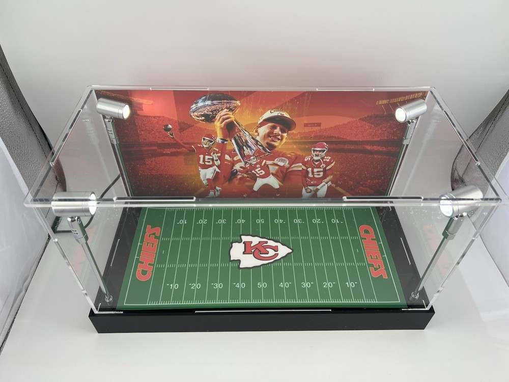 Patrick Mahomes - Chiefs - Custom 2 Mini Helmet Display Case W/ LED Lights