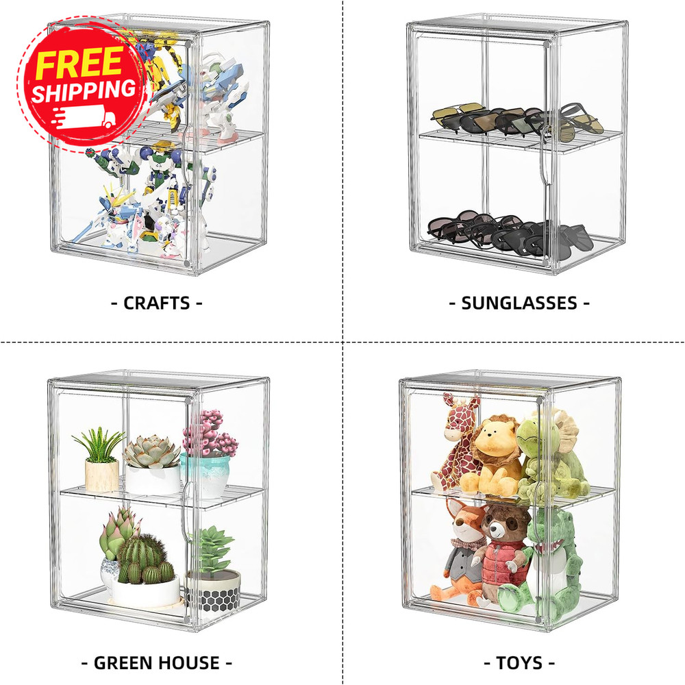 Super Large Clear Acrylic Display Case with Divider - 1 Pack