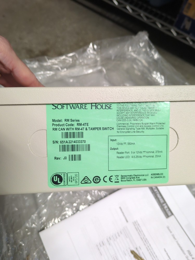 Software House Rm-4TE Can With RM-4T & Tamper Switch Board