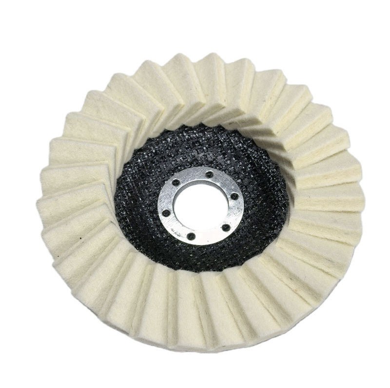 3PCS 125MM Wool Felt Flap Disc Metal working Polishing Buffing Wheel For Grinder