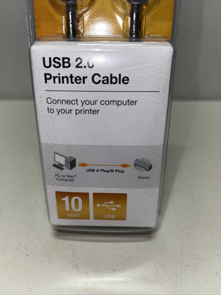 BELKIN USB 2.0 Printer Cable 10’ Connect Computer To Printer PC Mac-FREE SHIP