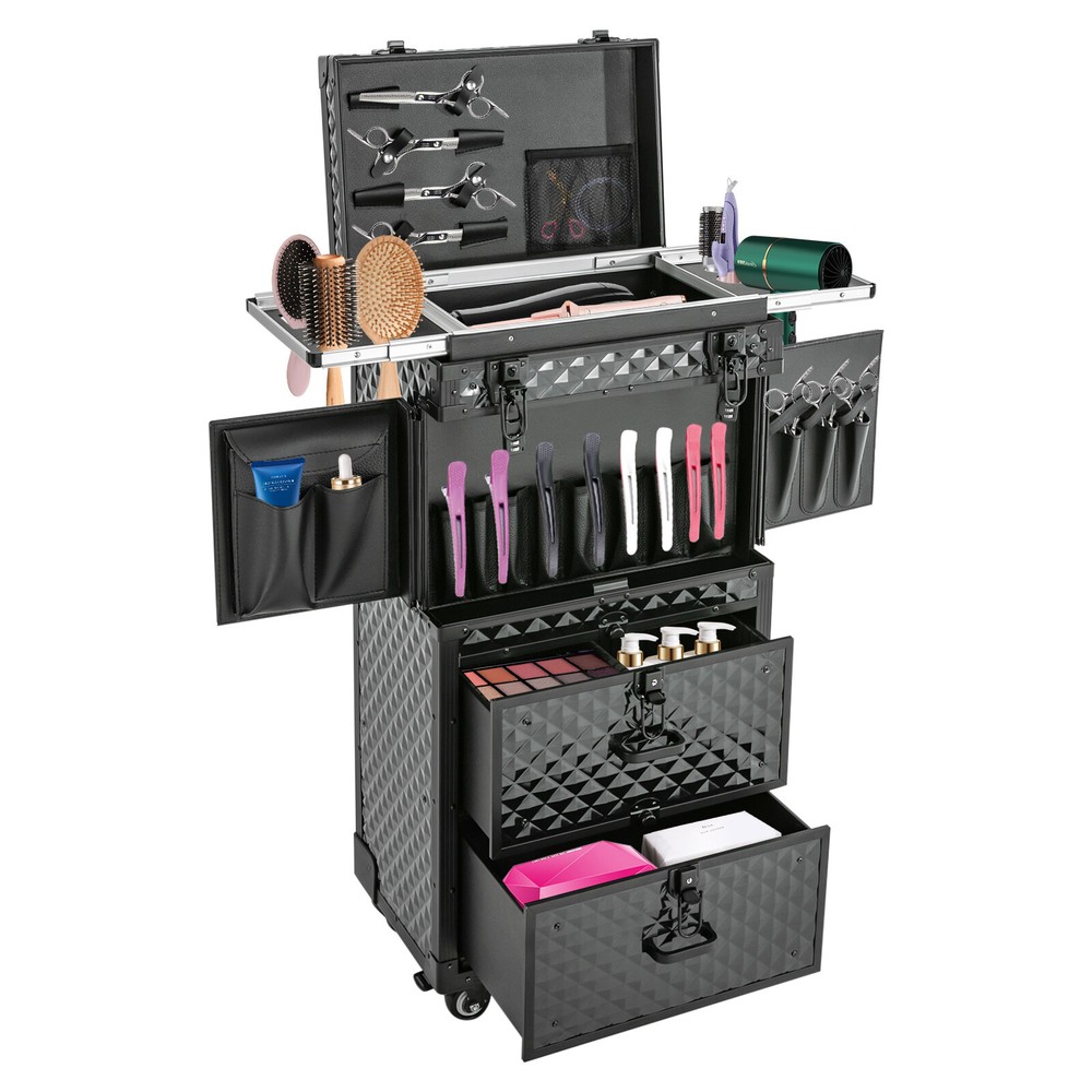 Rolling Cosmetic Case Hairdressing Rolling Case Makeup Rolling Train Case