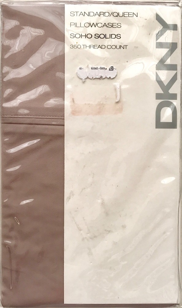 DKNY SOHO SOLIDS 350 THREAD COUNT STANDARD/QUEEN 2 PILLOWCASES NIP