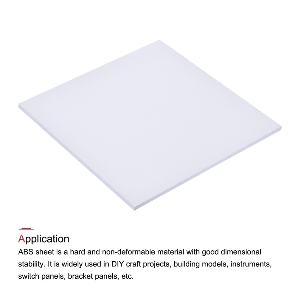 White ABS Plastic Sheet 12x12x0.24" for Building Model, Panel